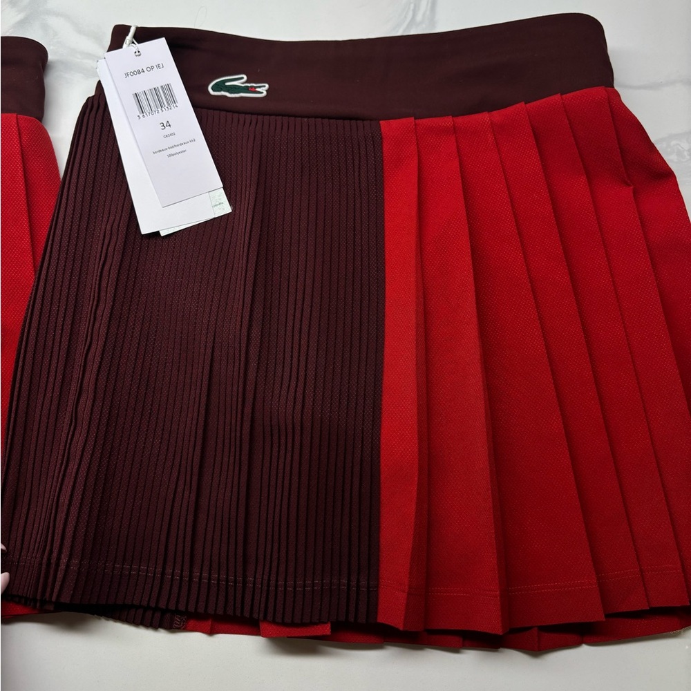 Lacoste Red and Brown Mini Skirt